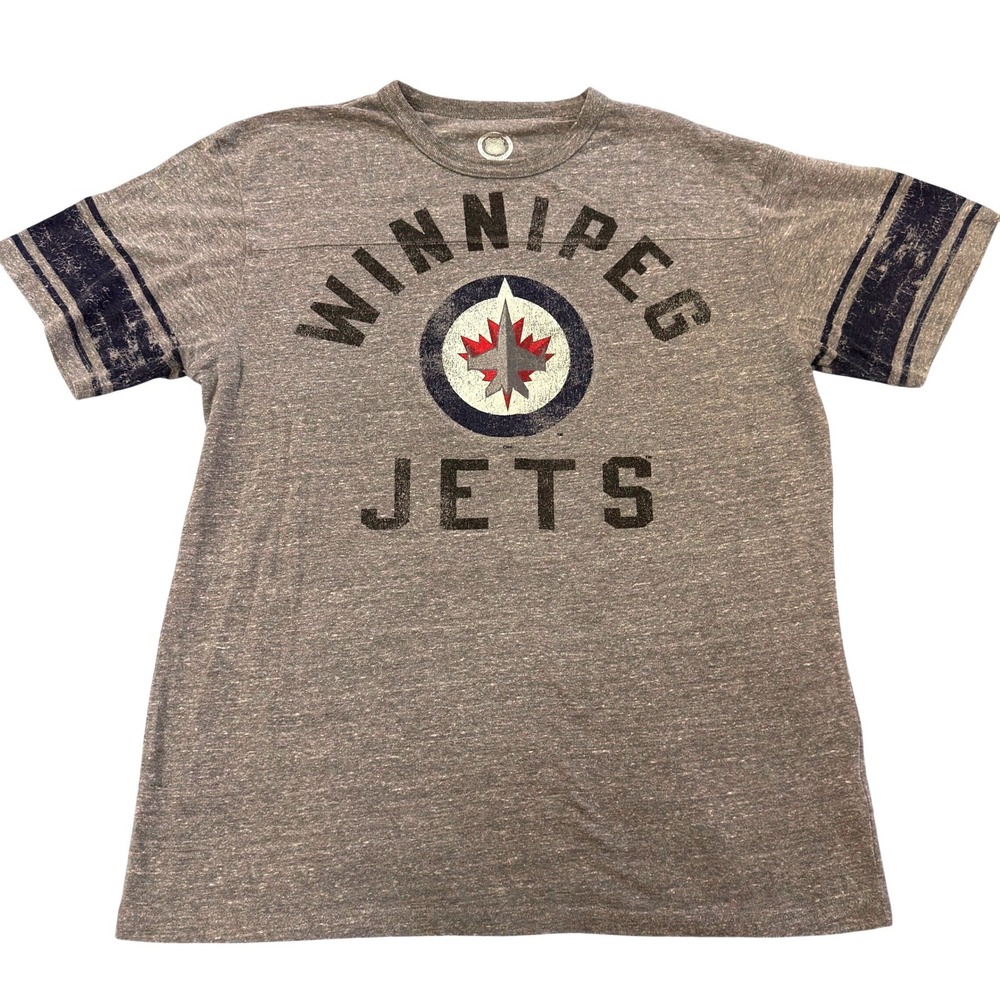 Winnipeg Jets NHL T Shirt Mens Medium Gray G-III Sports Carl Banks Distressed